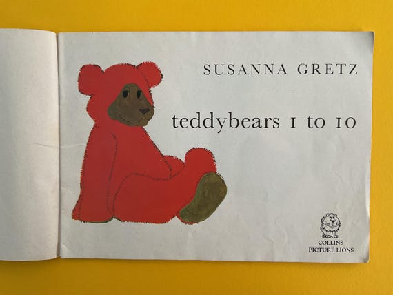 Teddybears 1 to 10 by Susanna Gretz - Picture Lions - Etsy