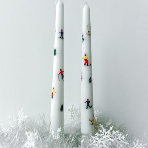 ON THE SLOPES | Skiing | Hand-painted taper candles | gift