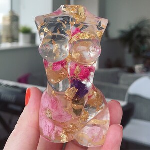 CUSTOM Resin Goddess Female Flowers & Gold Leaf Medium 10cm gift image 7