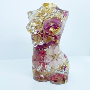 CUSTOM Resin Goddess Female Flowers & Gold Leaf Medium 10cm gift image 2