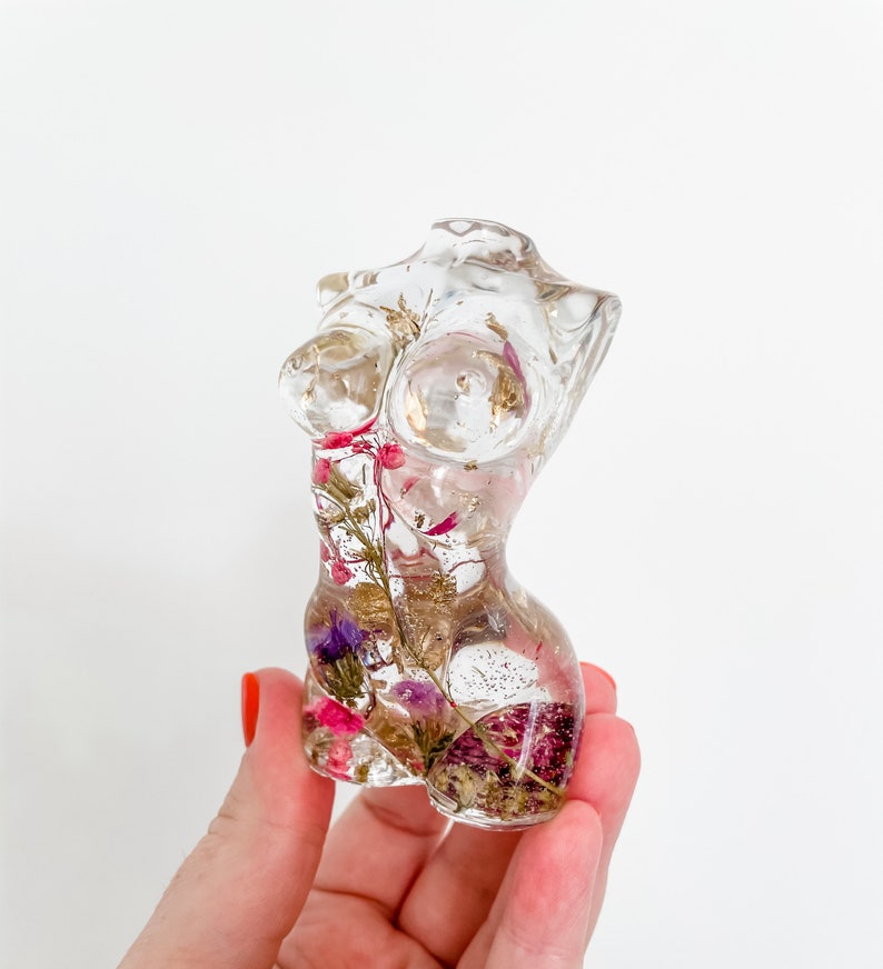 CUSTOM Resin Goddess Female Flowers & Gold Leaf Medium 10cm gift image 6