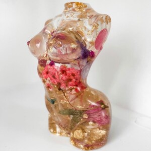 CUSTOM Resin Goddess Female Flowers & Gold Leaf Medium 10cm gift image 4