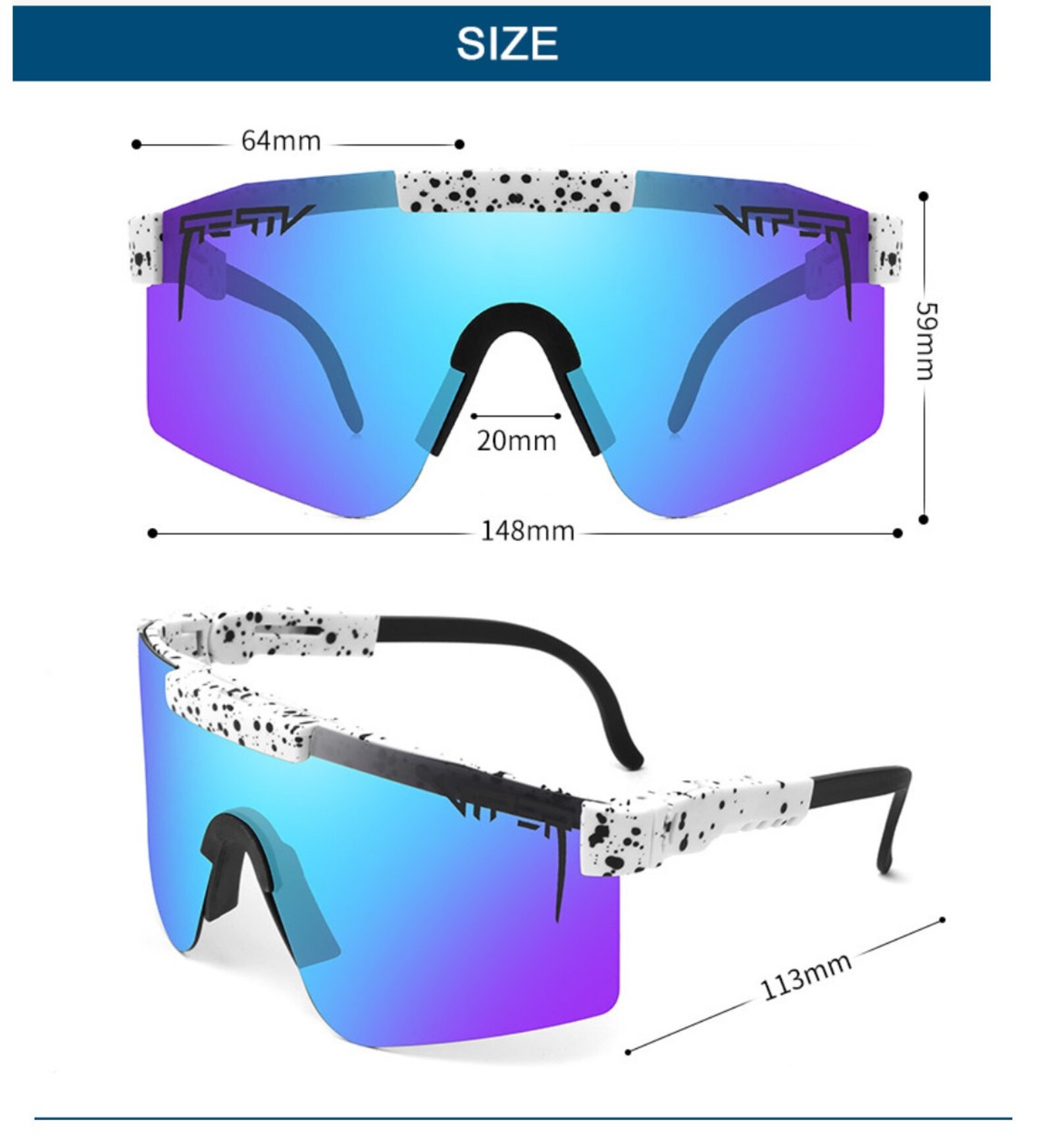Pit Viper sport polarized sunglasses BLUE DARKNESS Etsy