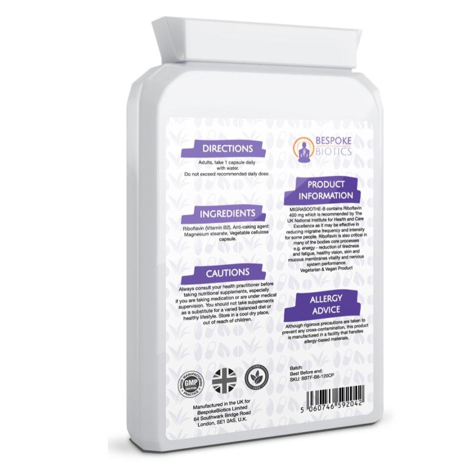 Vitamin B2 Riboflavin 400mg Tablets Migraine Attacks Etsy
