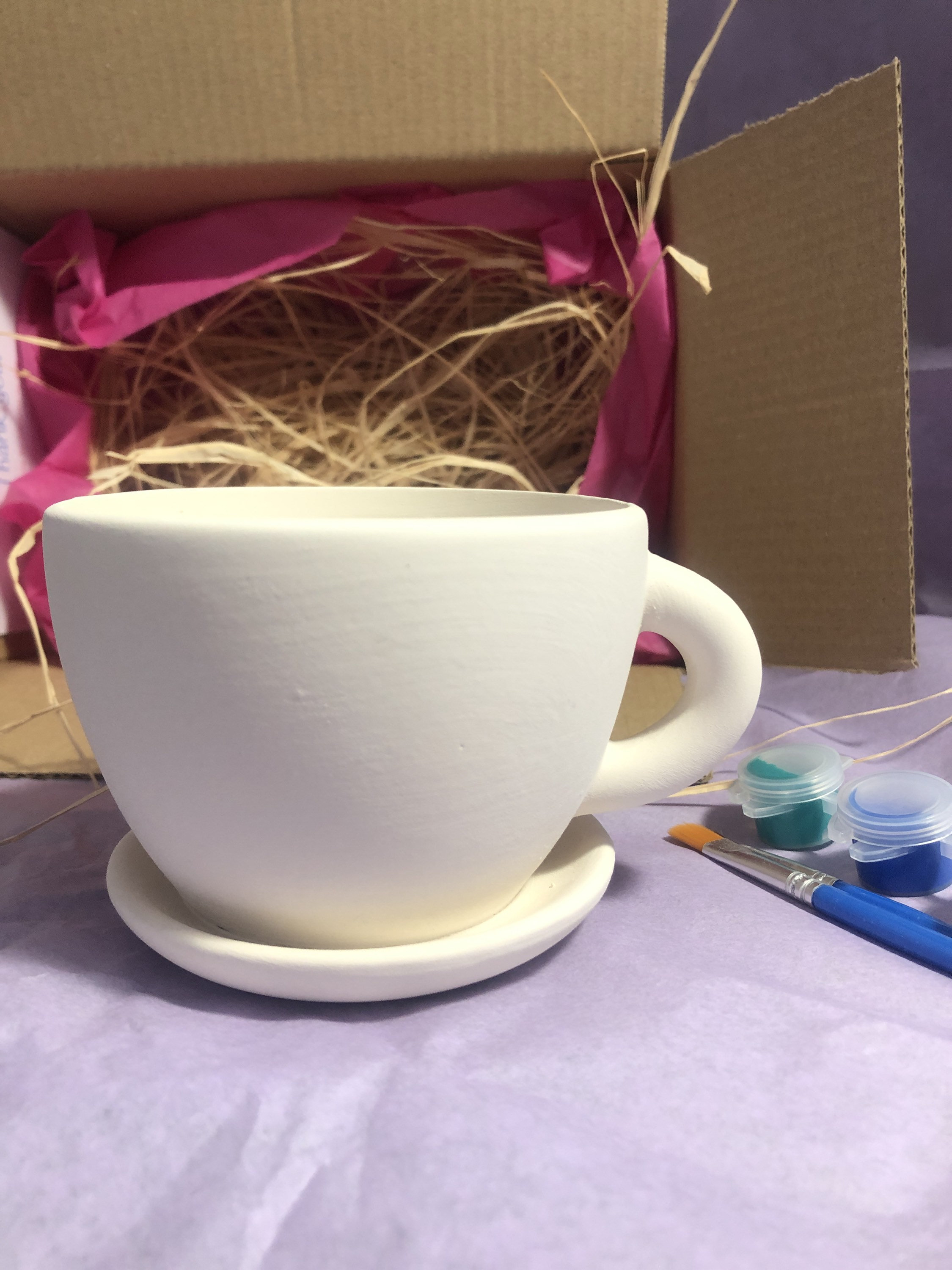 Paint your own teacup craft kit.diy kit. For adults/ children Etsy