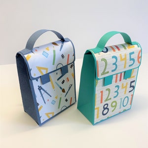 Schulranzen, Schultasche aus Karton bzw. Papier zur Einschulung, edel und handgemacht aus hochwertigen Materialien (9x12,5x5 cm)