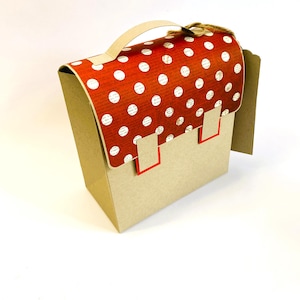 Schulranzen, Schultasche aus Karton zur Einschulung, edel und handgemacht aus hochwertigen Materialien (14,5 x 16 x 7,5 cm)