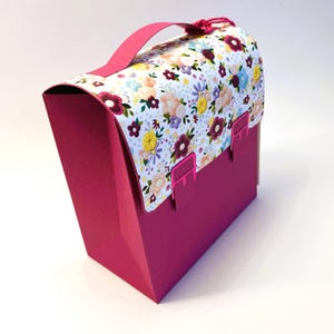 Schulranzen, Schultasche aus Karton zur Einschulung, edel und handgemacht aus hochwertigen Materialien (14,5 x 16 x 7,5 cm)