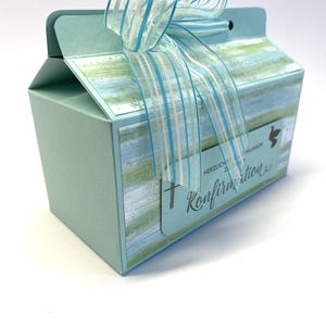 Konfirmationsbox, kleine Box, Verpackung mit Glückwunschkärtchen, ein schönes Geschenk aus Karton / Papier, zur Konfirmation, handgemacht