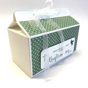 Konfirmationsbox, kleine Box, Verpackung mit Glückwunschkärtchen, ein schönes Geschenk aus Karton / Papier, zur Konfirmation, handgemacht