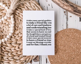 Friendship Card | Best Friends Card | Appreciation Card