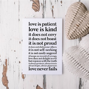 Wedding Card | Marriage Card | Anniversary Card | Love Card | Love is Patient Card | Bible Quote Card | Religious Card