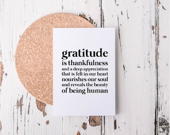 Gratitude Card | Thank You Card | Thankfulness Card | Appreciation Card