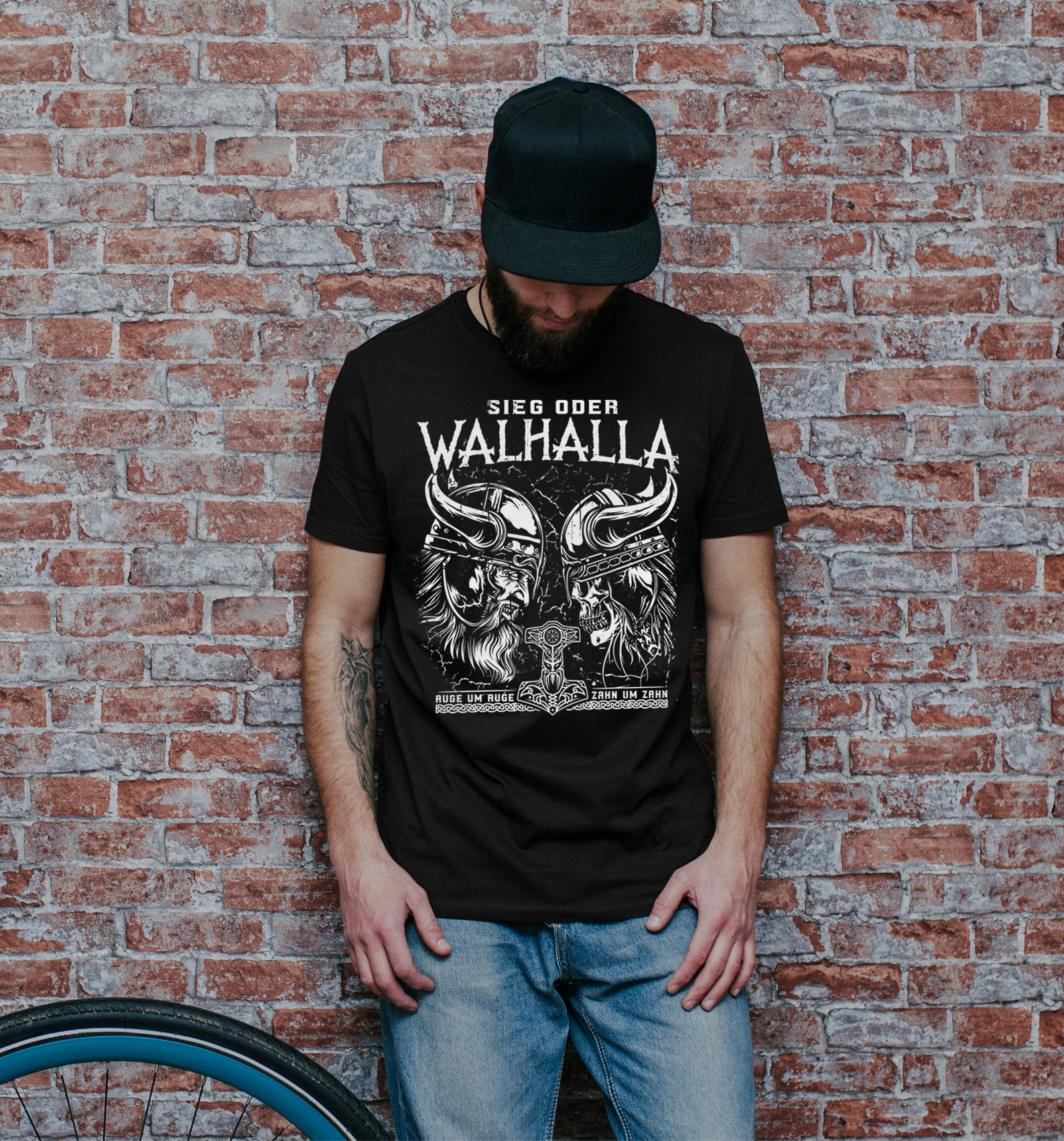 Sieg oder Walhalla Auge um Auge TShirt M1 Wikinger Nordische