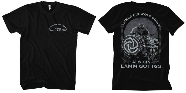 Better a Wolf Odins Than a Lamb of God T-shirt M2 Viking Nordic ...