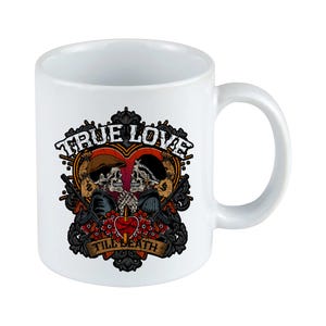 True Love Tasse | Kaffeetasse Gothic Tattoo Kaffeebecher Bonnie Clyde Geschenk Rockabilly