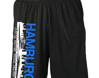 Hamburg Skyline Shorts | Sporty summer shorts for football fans