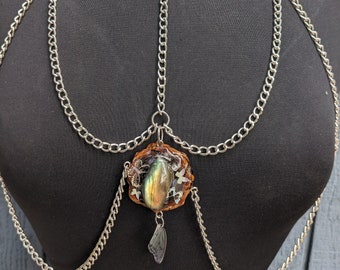 Labradorite Pinecone Harness