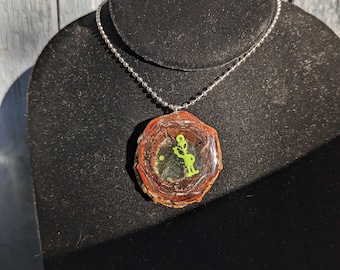 Alien bby pinecone necklace