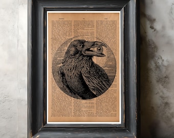 Słownik anatomiczny Raven Eye – plakat z anatomią w stylu vintage, gotycka sztuka gałki ocznej, antyczna ilustracja medyczna, rustykalny wystrój