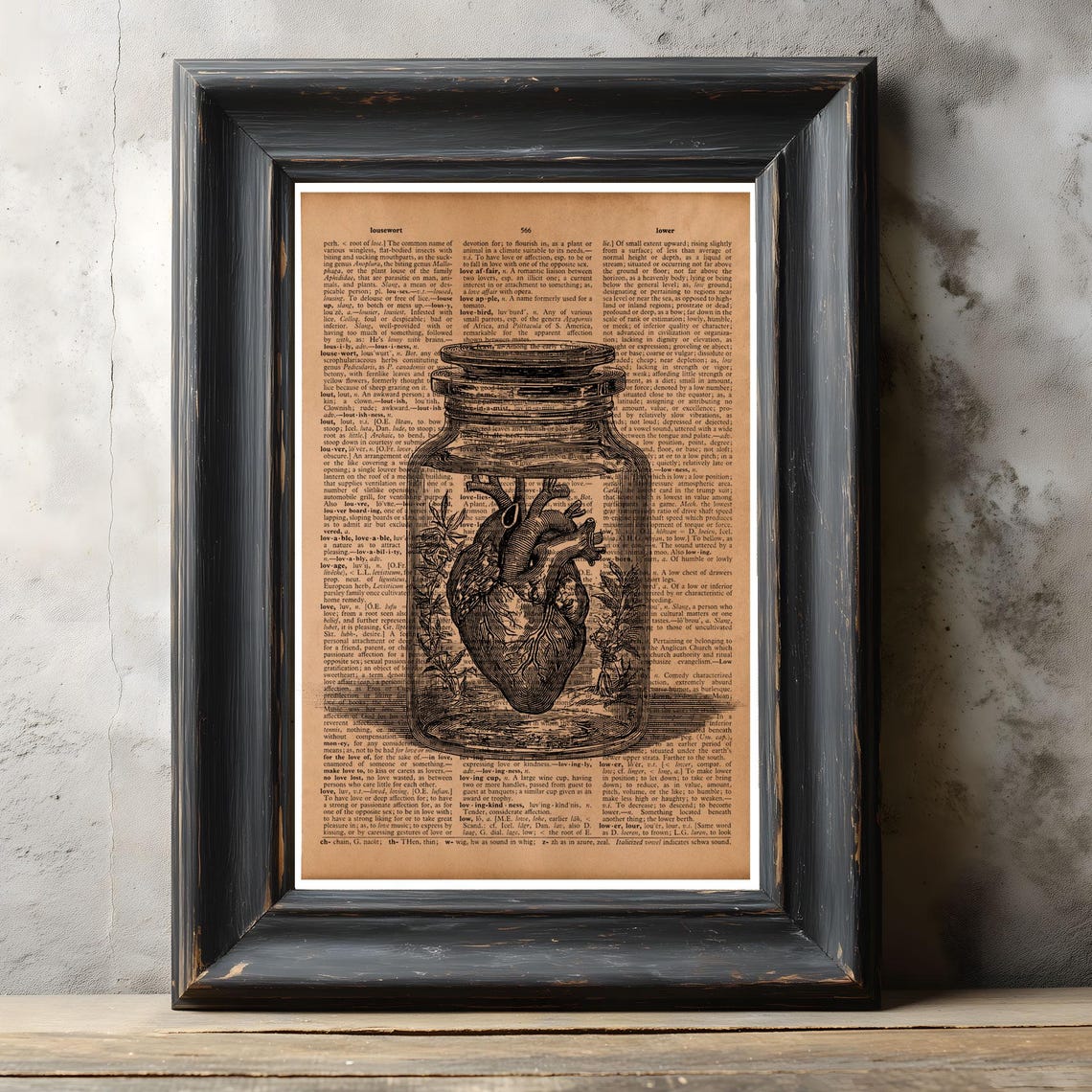 Anatomical Heart in Jar Dictionary Art Print – Vintage Medical ...