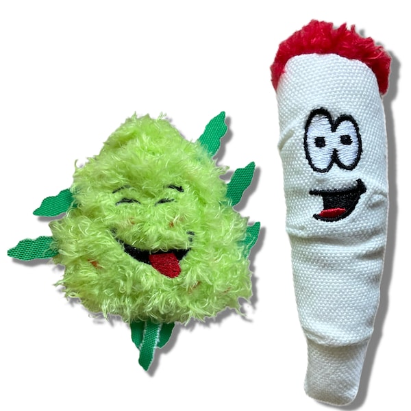 Bud Jr. the Weed Nug and Jay Jr. the Joint 420 Catnip Cat Toy Set