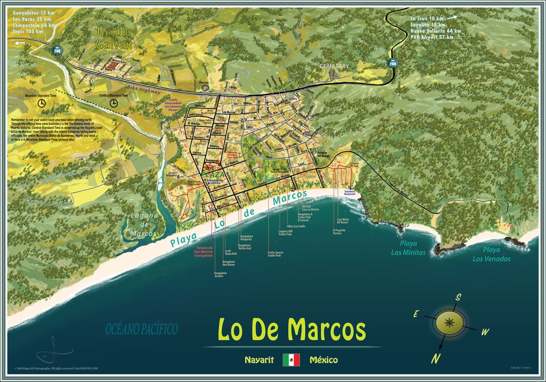Lo De Marcos Poster Map Etsy