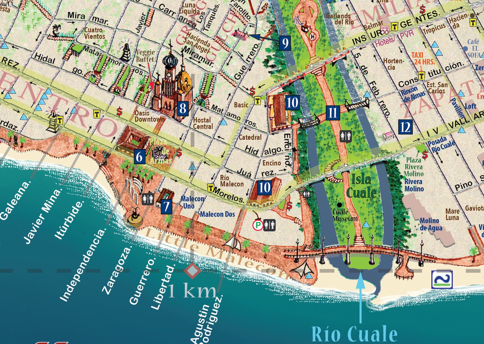 Mapa de playas de puerto vallarta,