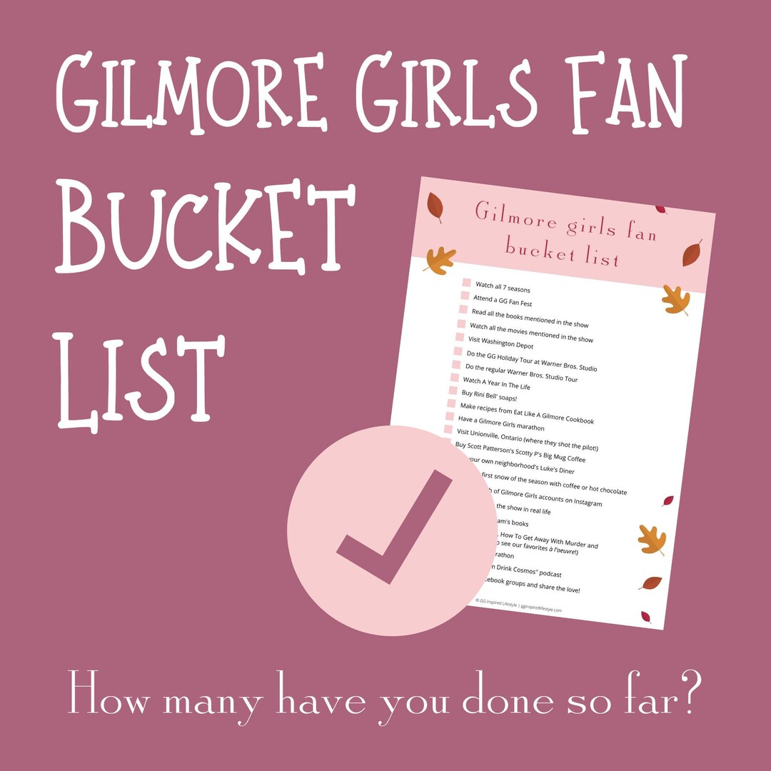 GG Fan Bucket List FREE Instant Download for Stars Hollow Fan Etsy