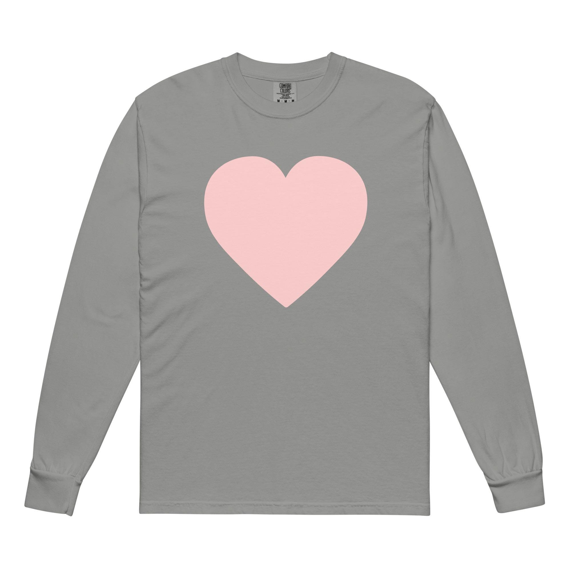 Giant Pink Heart Cotton Long-sleeve Shirt - Etsy