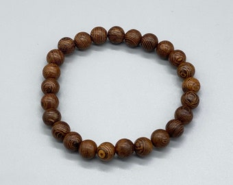 Men's beaded bracelet - 8 mm wooden bracelet, wooden stretch bracelet, flexible, in 2 colors