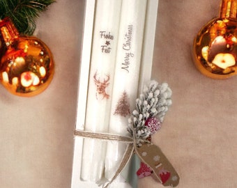 Weihnachtskerzen -Set in Geschenkbox aus Keraflott, handgegossen, Geschenkfertig, Last Minute Geschenk