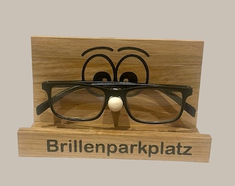 Brillenständer aus Eichenholz, lustige Brillenablage, Brillenorganizer, Brillenparkplatz