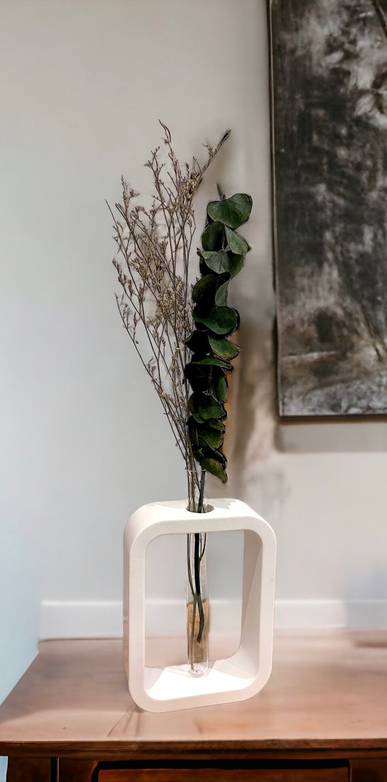 Vase mit Reagenzglas im skandinavischem Stil aus Keraflott Handgegossen Bild 4