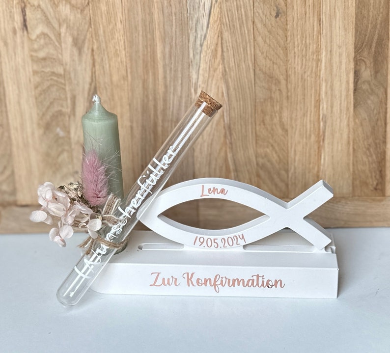 Geschenkset Konfirmation Kommunion l Taufe Geldgeschenk personalisierbares Geldgeschenk Geschenk mit Namen Bild 1