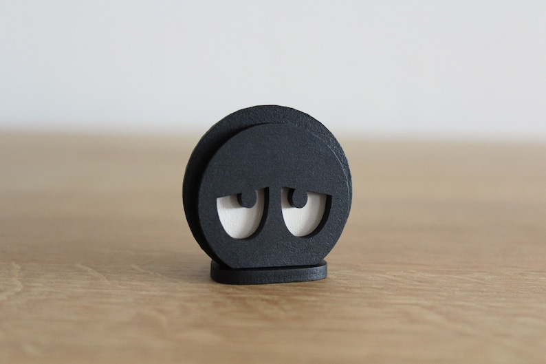 Four Decorative Emoticon Emojis in Black and White 3D Wood Etsy