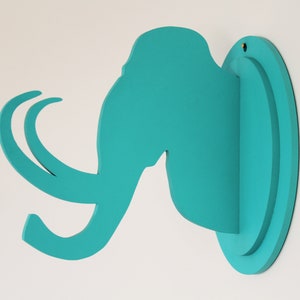 Wooden mammoth head silhouette to hang &quot;Jurassic Trophy&quot;