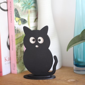 Decorative black cat totem in 3D wood &quot;Les Totems Series&quot;