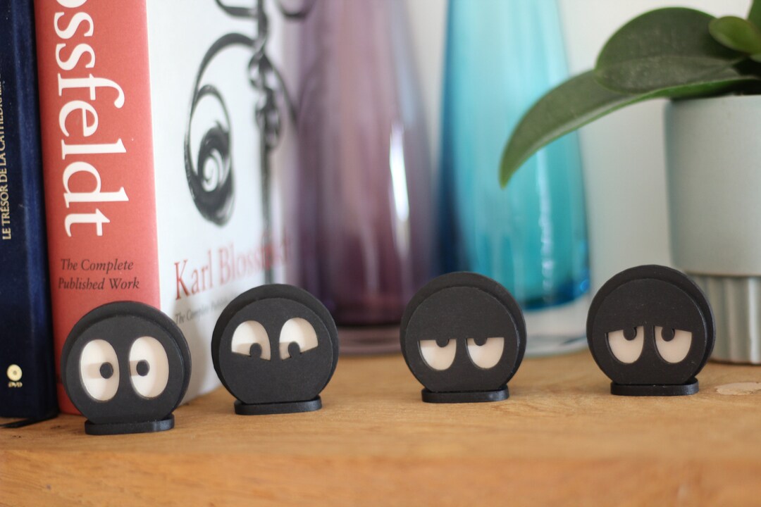 Four Decorative Emoticon Emojis in Black and White 3D Wood Etsy