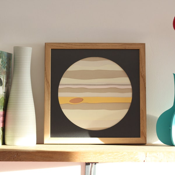 Jupiter layered with Mille-feuille cut paper