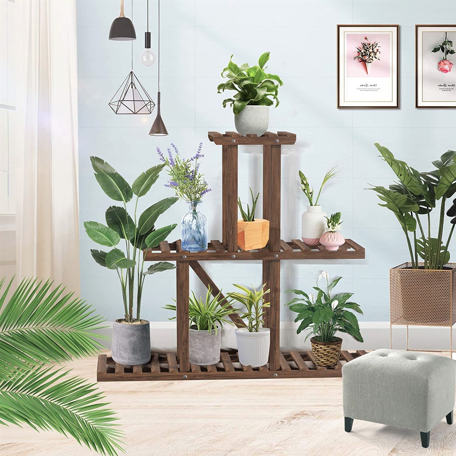 Holz Pflanze Stand Indoor Outdoor Multi-Layer-Pflanze Regal | Etsy