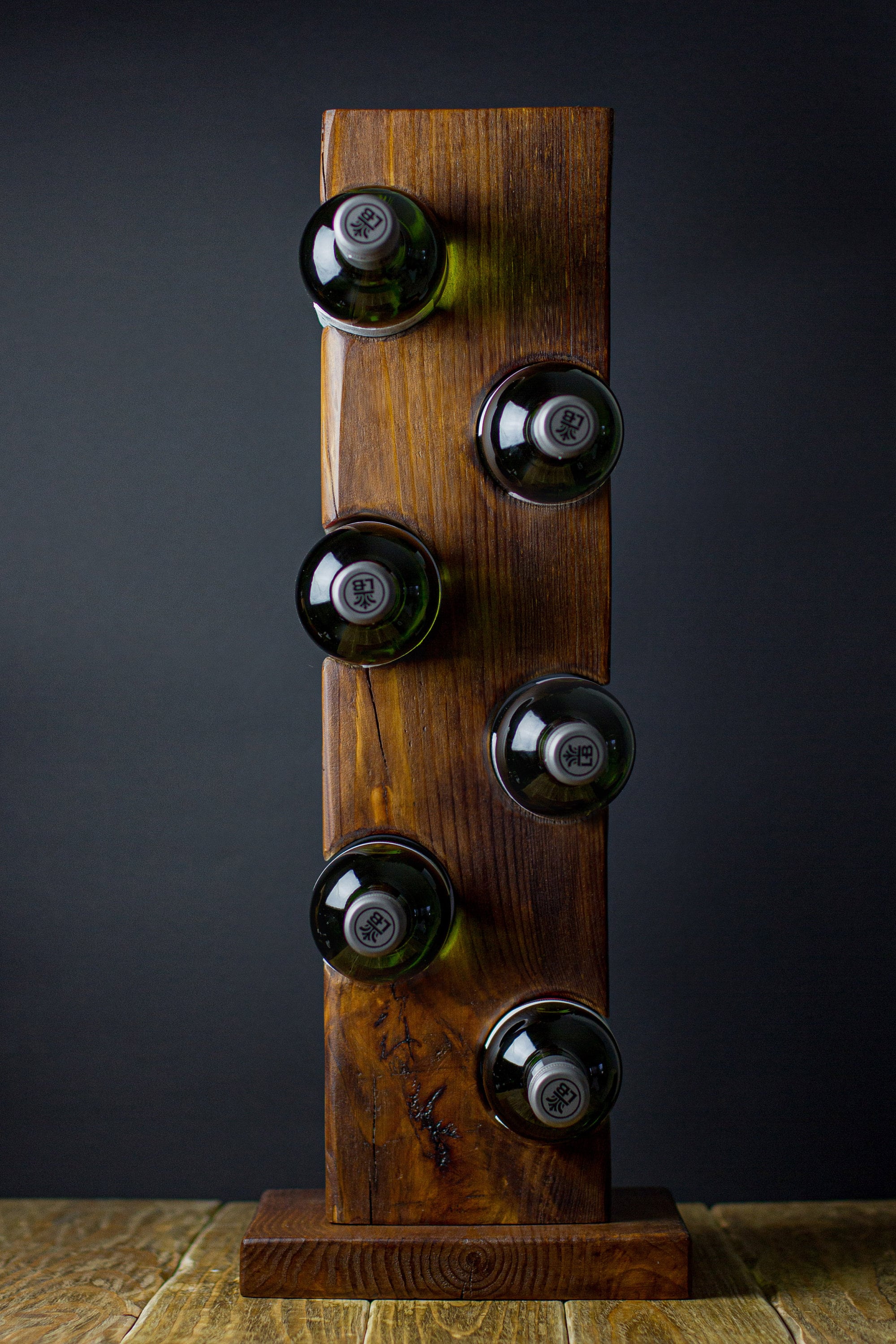 Standing vertical wine rack for 6 bottles wine shelf wine Etsy
