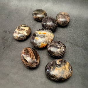 Black Moonstone Palm Stones