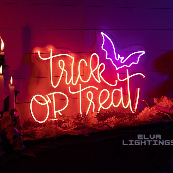 Led Sign Halloween Etsy