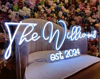 Letrero de neón de boda personalizado/luz de neón para decoración del hogar/boda de letrero de neón/signo de nombre de neón para decoración de boda/letrero Led/decoración de boda