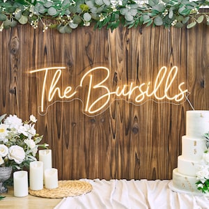 Custom Neon Sign |  Neon Sign Wedding | Last Name Neon Sign | Neon Name Sign | Neon Sign Wall Decor | Wedding Backdrop | Wedding Décor