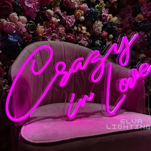Crazy In Love Neon Sign/ Custom Neon Sign/ Neon Light Sign For Wall/ Custom Wedding Bedroom Logo Neon Sign/ Custom Neon Sign Logo