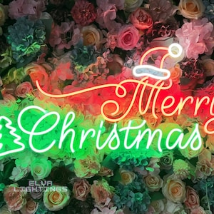 Merry Christmas Neon Sign, Christmas Led Sign Custom Neon Sign, Customizable Neon Sign, Neon Sign, Neon Sign Bedroom, Neon Party Sign