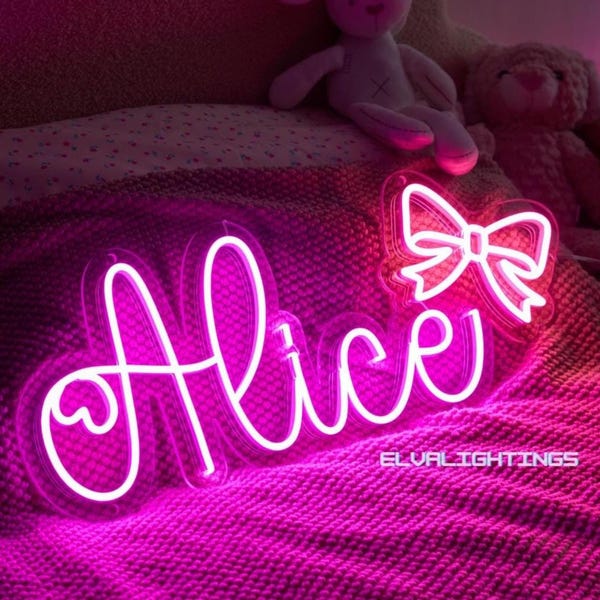 Insegna al neon personalizzata con nome per bambini, decorazioni per la cameretta dei bambini, regalo di compleanno per bambini, insegna al neon personalizzata per la camera da letto, arte murale per dormitori, decorazioni murali, luce a LED