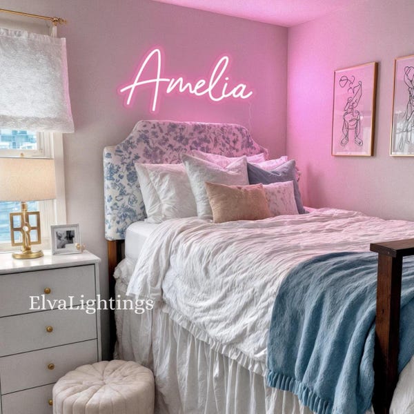 Custom Name Neon Sign for Kids, Nursery Room Decor, Birthday Gift for Kids, Bedroom Neon Sign, Dorm Wall Decor, Easter Personalized Gifts